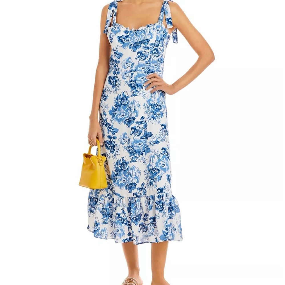 Bloomingdale’s Floral Blue and White Dress